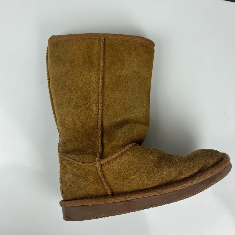 Koolaburra by Ugg Victoria tall tan suede faux fur boots girls size 2